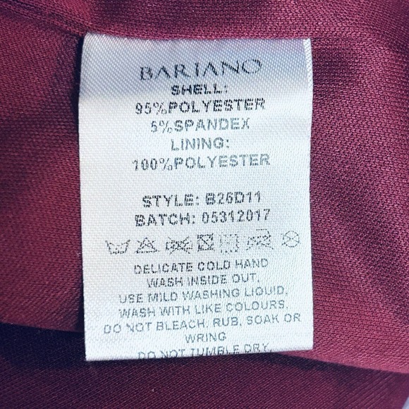BARIANO Jersey Berry-Burgundy One Shoulder Gown Formal Cocktail Maxi Prom Dress - Picture 14 of 16